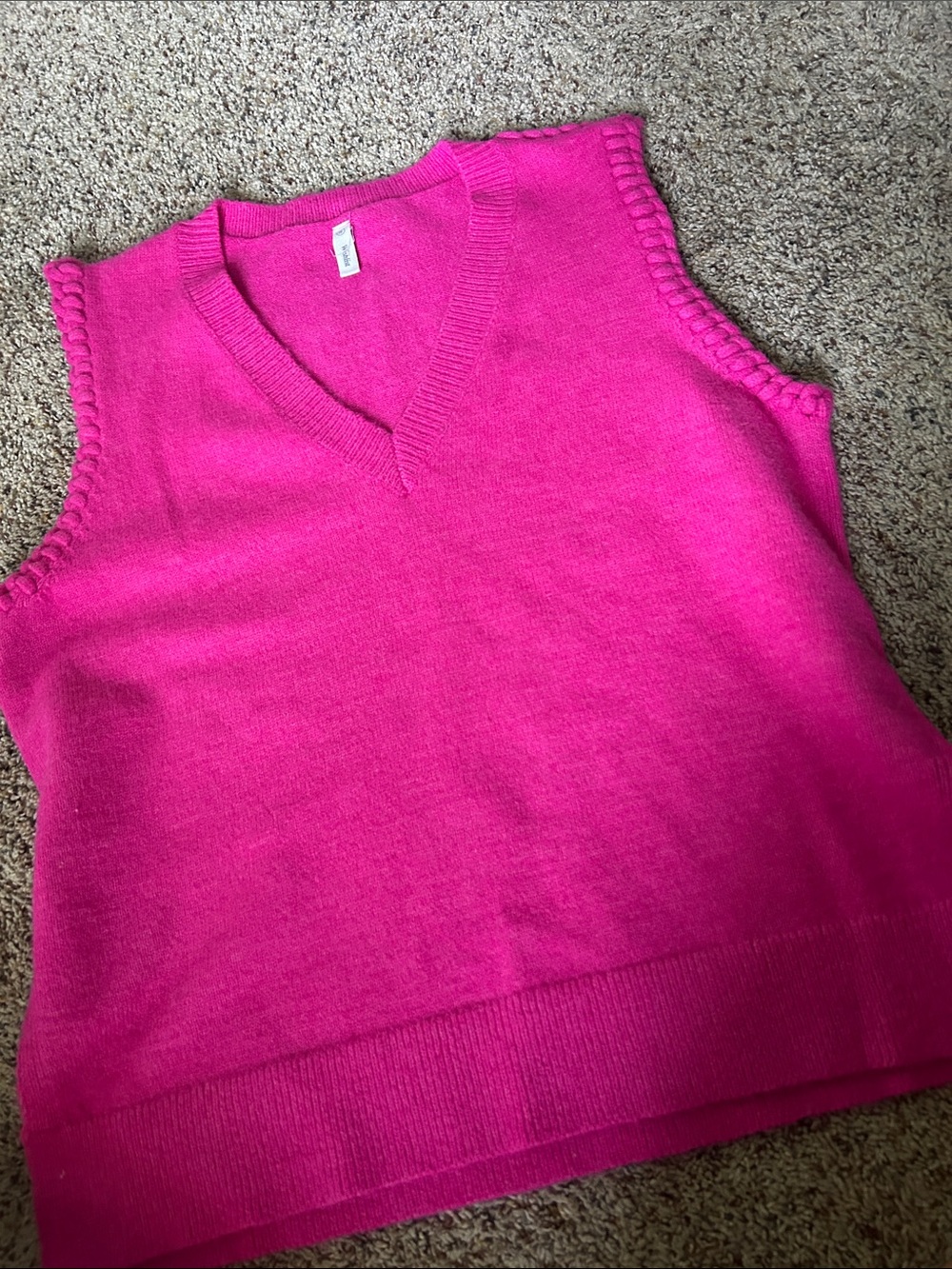 Wishlist Hot Pink V-Neck Sleeveless Sweater Vest